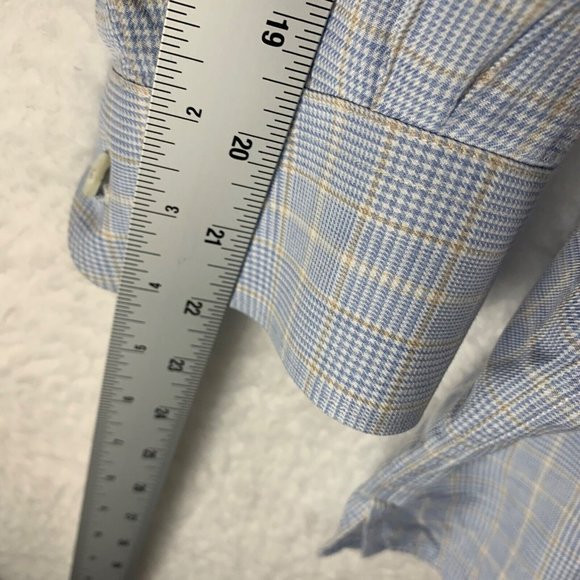 Ermenegildo Zegna Men's Blue Check Button Up Long Sleeve Dress Shirt Sz XXL 8779 - Picture 5 of 11